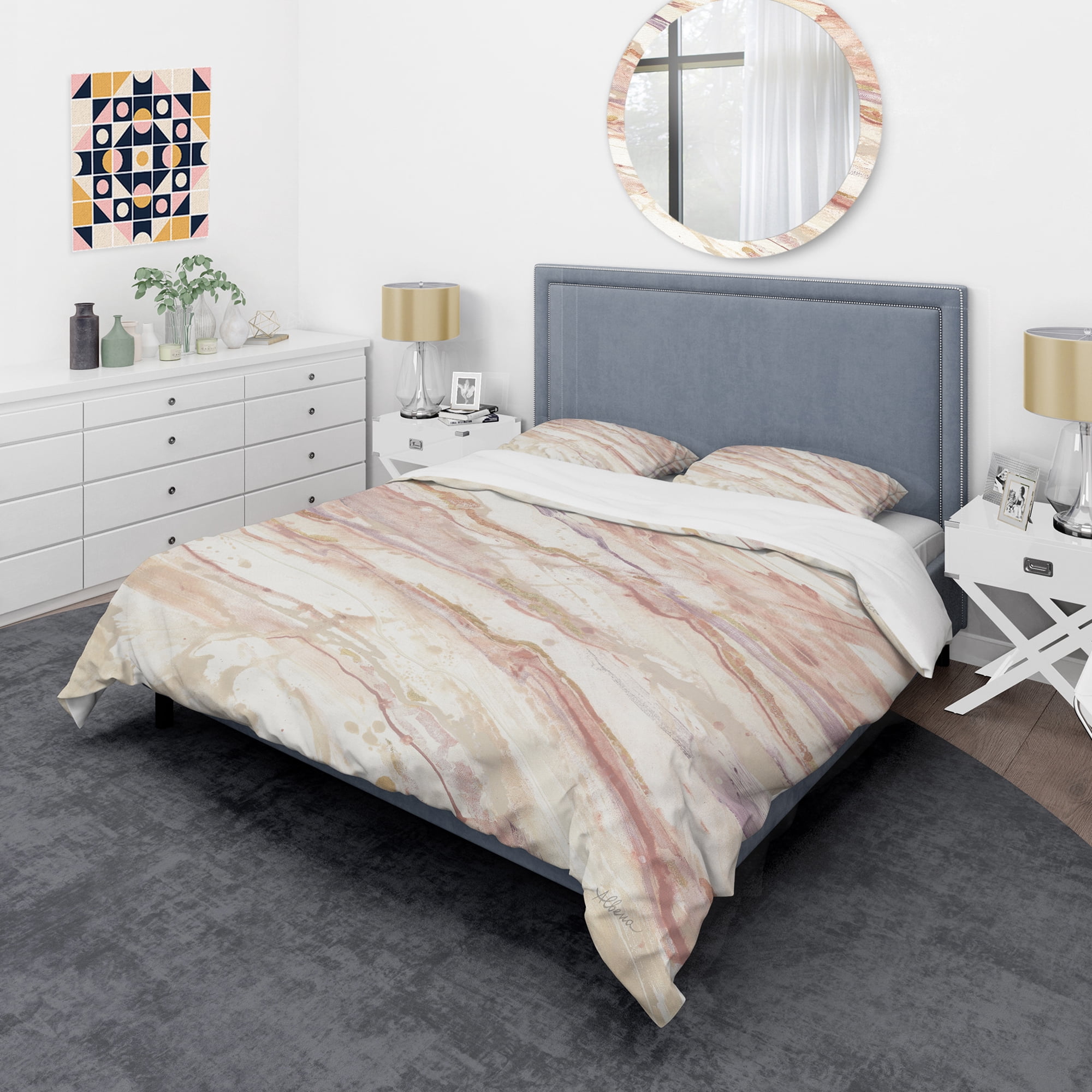 Designart 'Copper Shabby Dreams' Shabby Duvet Cover Set