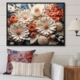 thumbnail image 1 of Designart "Coral Blooms In Peach And White I" Abstract Botanicals Floater Framed Wall Decor, 1 of 5