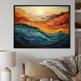 thumbnail image 1 of Designart "Coral Blue Bold Mountains Landscape" Modern Floater Framed Canvas Wall Art, 1 of 7