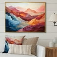 thumbnail image 1 of Designart "Coral Blue Mountains Majestic Palette" Modern Floater Framed Wall Decor, 1 of 7