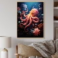 thumbnail image 1 of Designart "Coral Blue Octopus Dance" Animals Floater Framed Canvas Art Print, 1 of 7