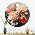 thumbnail image 1 of Designart "Coral Cactus love expression" Floral Oversized Wall Clock, 1 of 5