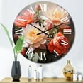 thumbnail image 1 of Designart "Coral Cactus love expression" Floral Oversized Wall Clock, 1 of 5