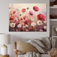thumbnail image 1 of Designart "Coral Flower landscape Ruby Garden I" Abstract Botanicals Canvas Art Print, 1 of 5