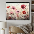thumbnail image 1 of Designart "Coral Flower landscape Ruby Garden II" Abstract Botanicals Floater Framed Wall Art Print, 1 of 7
