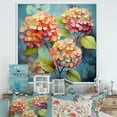 thumbnail image 1 of Designart "Coral Hydrangea curious " Floral Floater Framed Wall Decor, 1 of 7