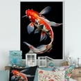 thumbnail image 1 of Designart "Coral Kois Fish Vibrant painting II" Animals Floater Framed Canvas Print, 1 of 7