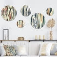 thumbnail image 1 of Designart "Coral Noir Ikat Echoes" Ikat Round Wall Art Set Of 5 - Coral Victorian Office Room Wall Art Set, 1 of 6