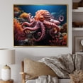 thumbnail image 1 of Designart "Coral Octopus peaceful Submersion I" Animals Floater Framed Canvas Print, 1 of 7