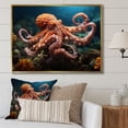 thumbnail image 1 of Designart "Coral Octopus peaceful Submersion II" Animals Floater Framed Wall Decor, 1 of 7