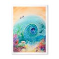 thumbnail image 1 of Designart 'Coral Reef Fishes With Turquoise Ocean Spiral' Nautical & Coastal Framed Art Print, 1 of 4