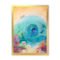 thumbnail image 1 of Designart 'Coral Reef Fishes With Turquoise Ocean Spiral' Nautical & Coastal Framed Art Print, 1 of 4