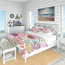 Designart 'Coral Reef and Fishes Pattern' Nautical & Coastal Duvet Cover Set