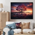 thumbnail image 1 of Designart "Coral Tree captivate Twilight" Landscape Trees Floater Framed Canvas Wall Art, 1 of 7
