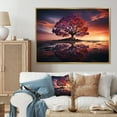 thumbnail image 1 of Designart "Coral Tree captivate Twilight" Landscape Trees Floater Framed Canvas Wall Art, 1 of 7