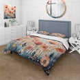 thumbnail image 1 of Designart "Coral Whimsical botanic Wilds I" Abstract Botanicals Bedding Covert Set - Modern Coral Abstract Bed Set With 2 Shams, 1 of 6