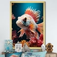 thumbnail image 1 of Designart "Coral Wonders with Orange Butterfly Fish I" Animals Framed Wall Art - Modern White Butterfly Fish Entryway Framed Wall Art, 1 of 6