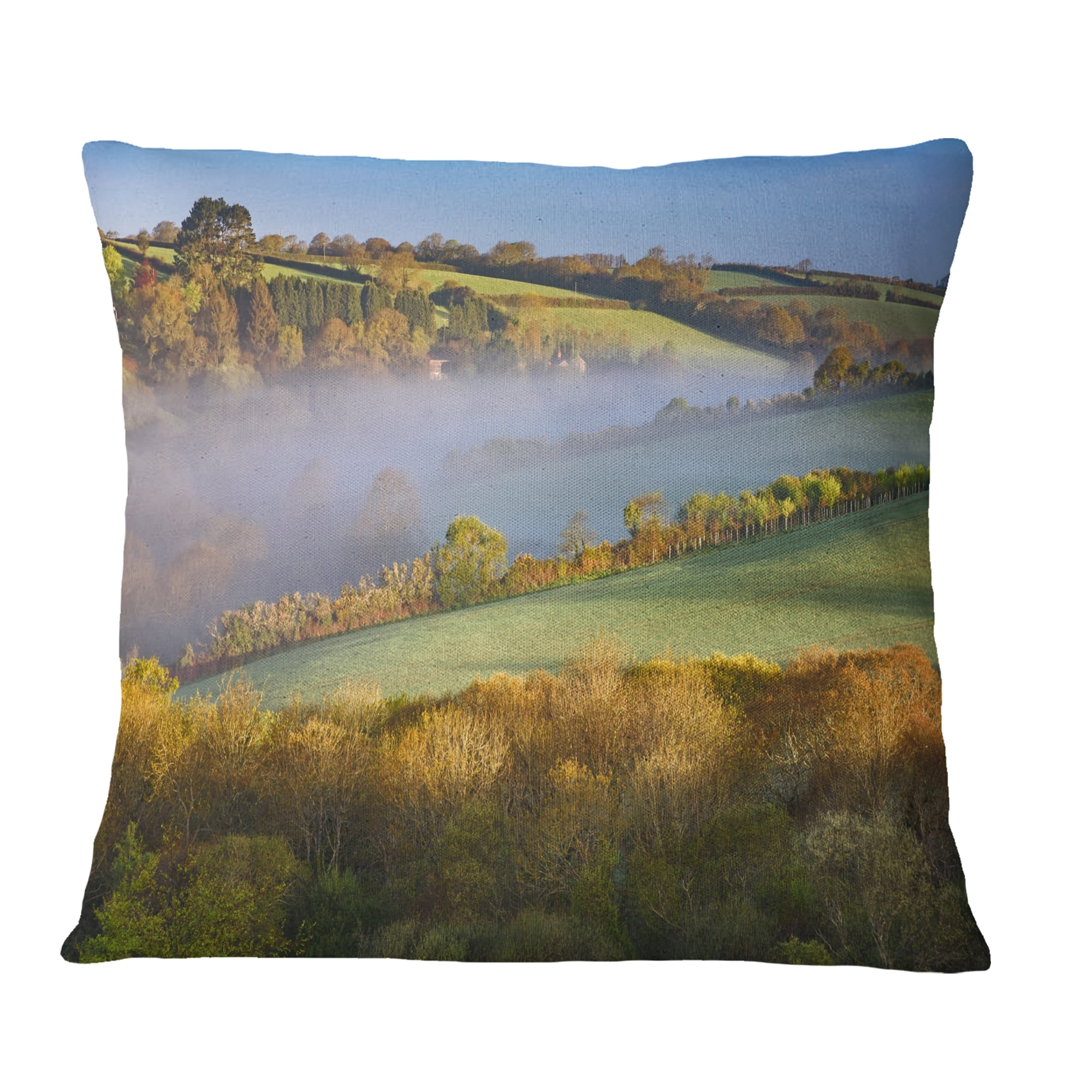 Designart Cornwall South West England - Landscape Printed Throw Pillow - 16x16