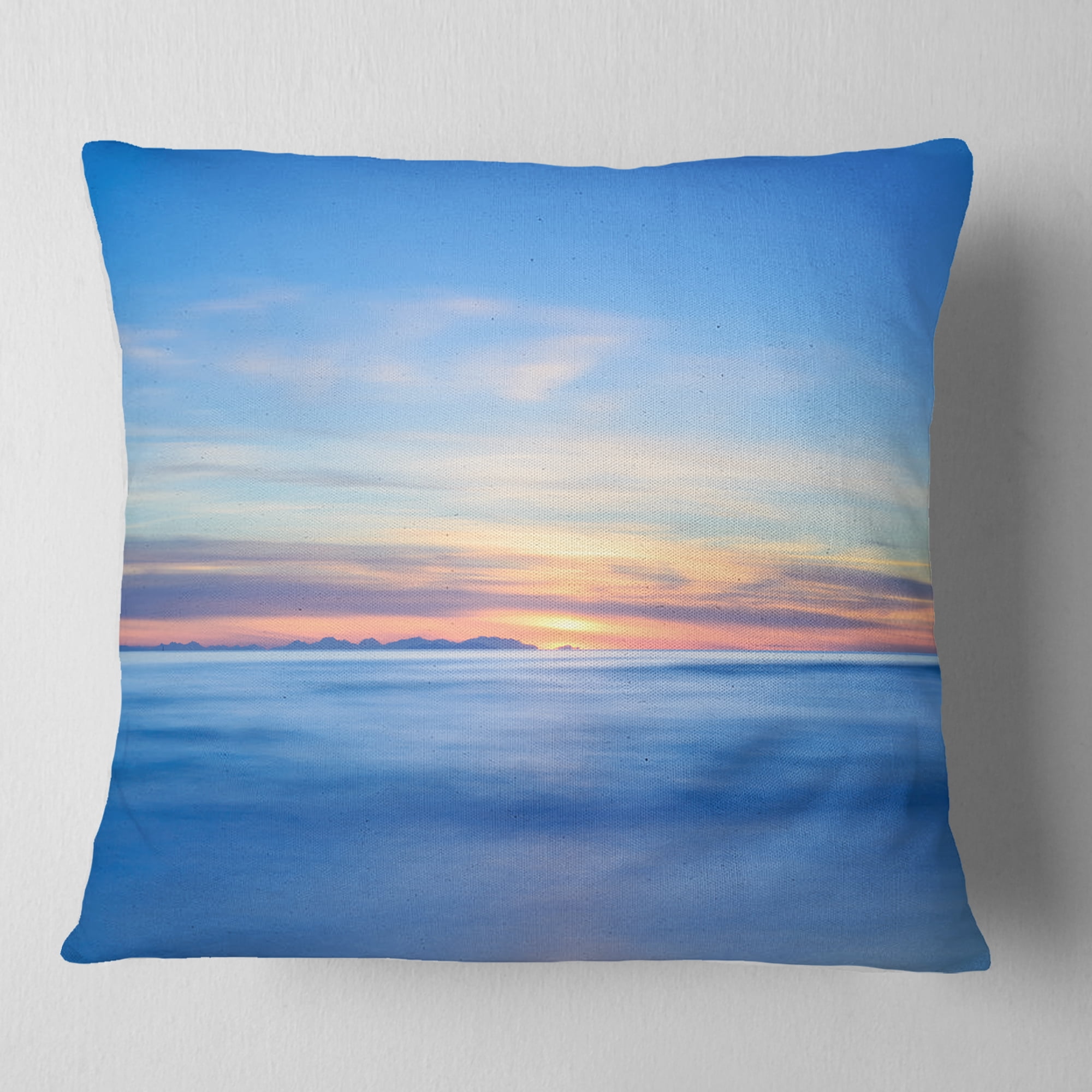 Designart Corsica Island Sunset View Italy - Seashore Throw Pillow - 18x18