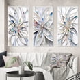 thumbnail image 1 of Designart "Cosmic Blooms in Ivory II" Fractals Framed Wall Art Set Of 3 - White Transitional Frame Gallery Wall Set For Home Decor, 1 of 6