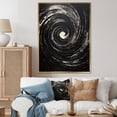 thumbnail image 1 of Designart "Cosmic Current Spiral In Black I" Abstract Spirals Floater Framed Wall Decor, 1 of 5