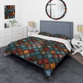 thumbnail image 1 of Designart "Cosmic Essence Within The Mosaic Church" Brown Geometric Bedding Covert Set - Modern & Contemporary Bed Set With 2 Shams, 1 of 5