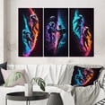 thumbnail image 1 of Designart "Cosmic Explorers Astronauts III" Space Wall Art Set Of 3 - Blue Space Canvas Set For Living Room Decor, 1 of 7