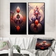thumbnail image 1 of Designart "Cosmic Flux Abstract Multiverse Metamorphosis IV" Abstract Shapes Framed Wall Art Set Of 2 - Transitional Orange Framed Wall Art Set Of 2, 1 of 6