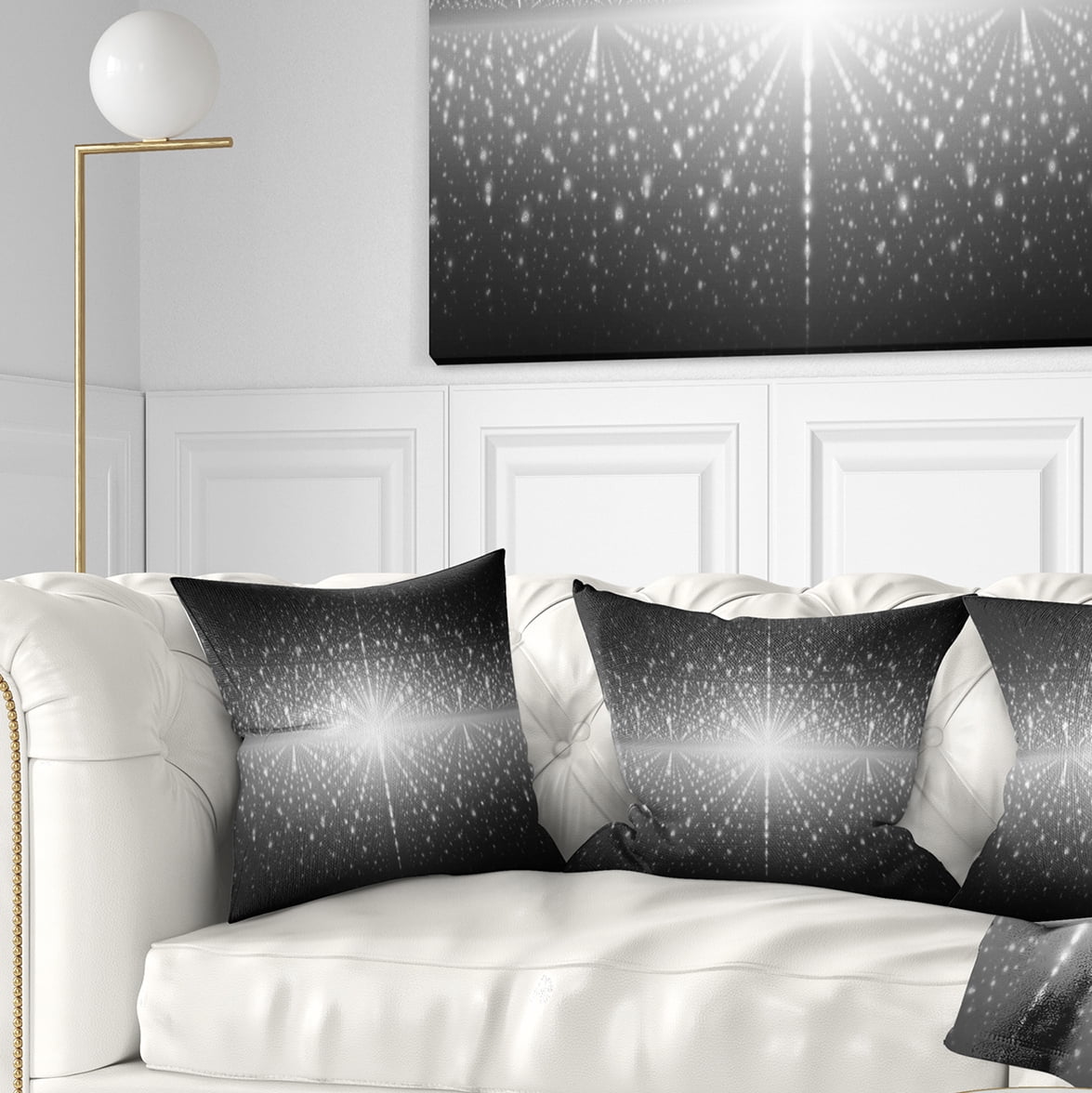 Designart Cosmic Galaxy with Shining Stars - Abstract Throw Pillow - 16x16