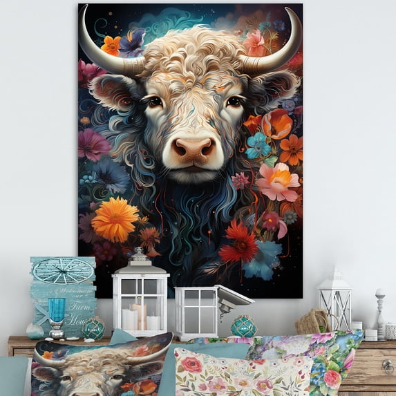 Designart "Cosmic Highlanders In Yak Land II" Yaks Wall Decor