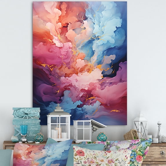 Designart "Cosmic Smoky Abstract I" Sky Canvas Prints