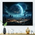 thumbnail image 1 of Designart "Cosmic Space Landscape White and Blue I" Astronomy & Space Wall Art - Modern White Planets Living Room Canvas Art, 1 of 4