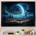 thumbnail image 1 of Designart "Cosmic Space Landscape White and Blue III" Astronomy & Space Framed Wall Art Decor - Modern White Planets Living Room Framed Canvas Art, 1 of 6