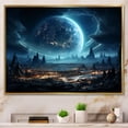 thumbnail image 1 of Designart "Cosmic Space Landscape White and Blue III" Astronomy & Space Framed Wall Art - Modern White Planets Living Room Framed Canvas Art, 1 of 6