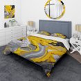 thumbnail image 1 of Designart "Cosmic Vibrations in Yellow and Grey II" Abstract Bedding Covert Set - Modern Yellow Transitional Bed Set With 1 Sham, 1 of 6