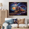 thumbnail image 1 of Designart "Cosmic Voyages An modern Train II" Transportation Floater Framed Wall Art Print, 1 of 7