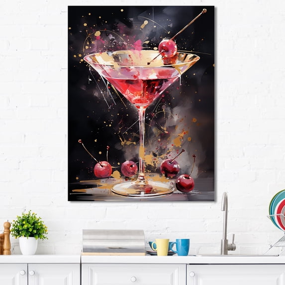 Designart "Cosmo Cosmos In A Glass III" Cocktails Canvas Prints