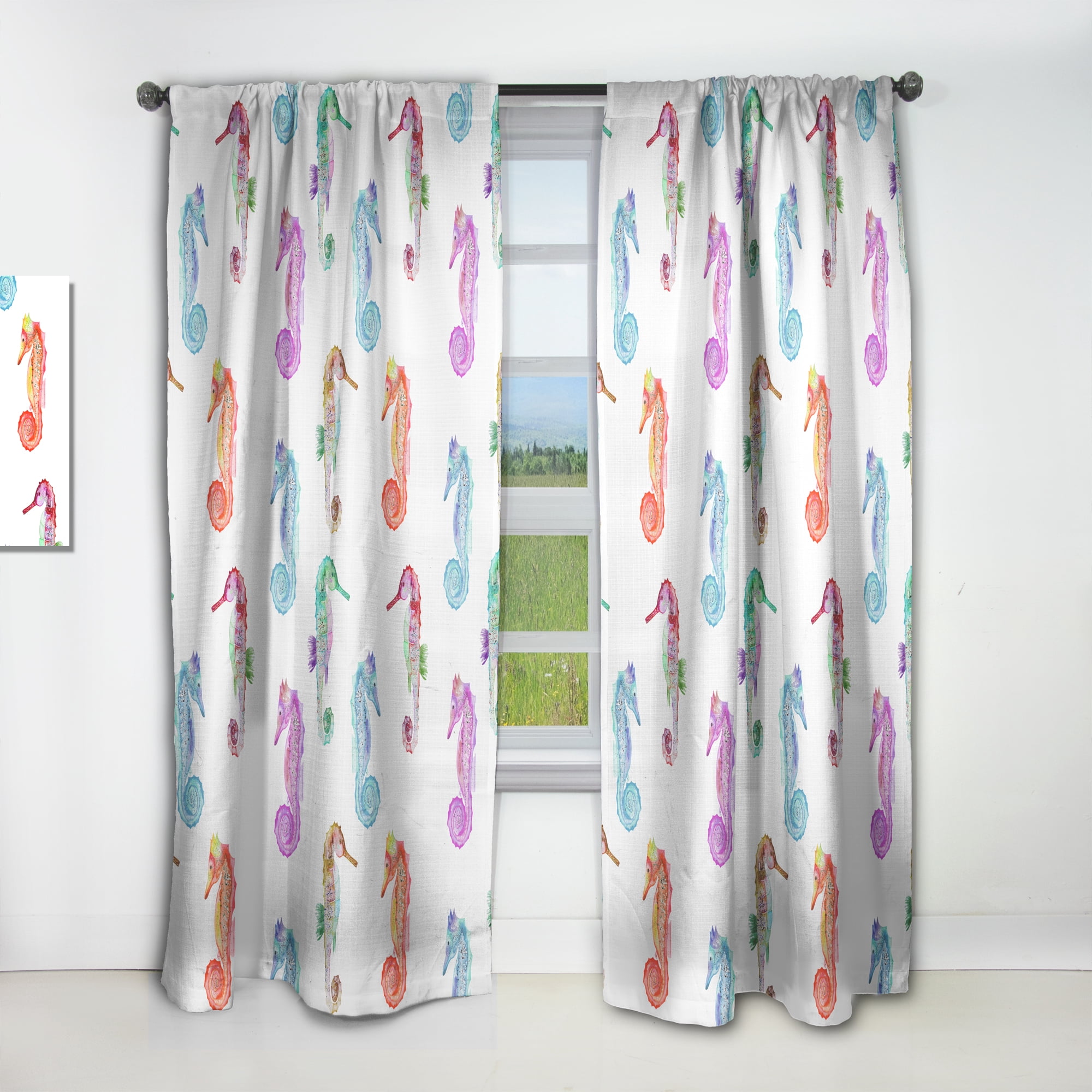 Designart 'Costal Life Form V' Nautical & Coastal Curtain Panel
