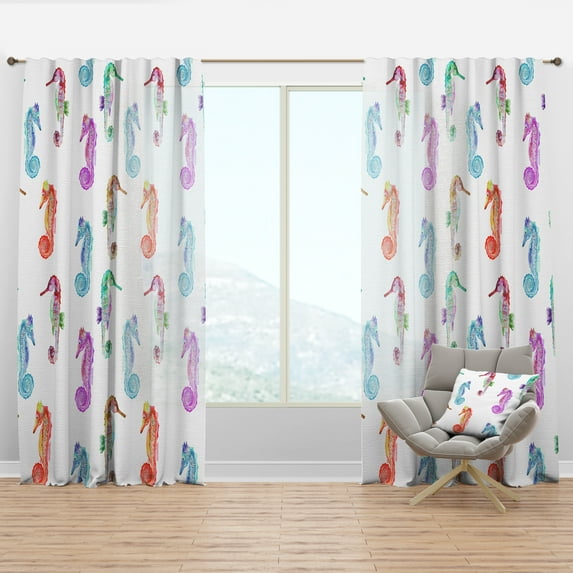 Designart 'Costal Life Form V' Nautical & Coastal Curtain Panel