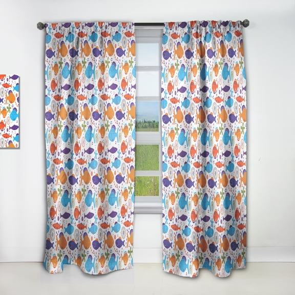 Designart 'Costal Life Form VII' Modern Curtain Panel