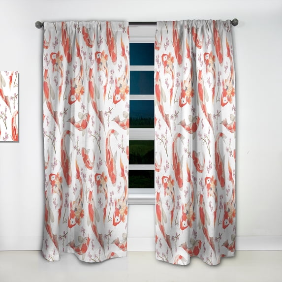 Designart 'Costal Life Form XI' Oriental Blackout Curtain Panel