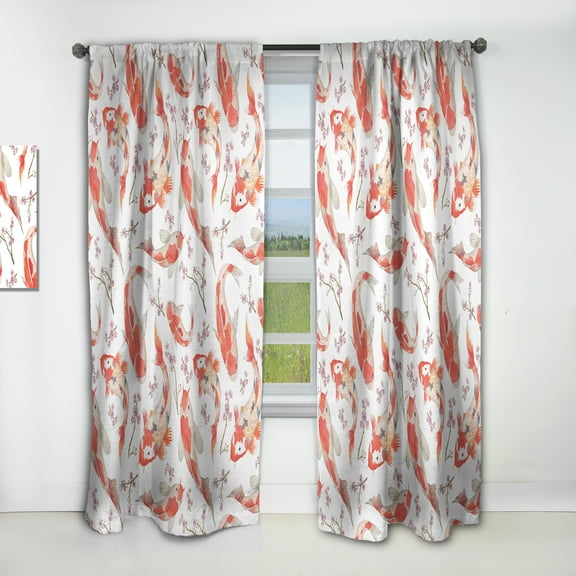 Designart 'Costal Life Form XI' Oriental Curtain Panel