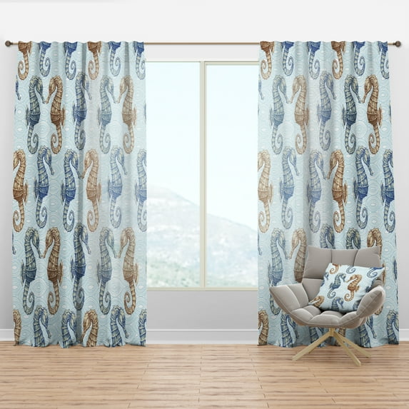 Designart 'Costal Life Form XVII' Coastal Curtain Panel