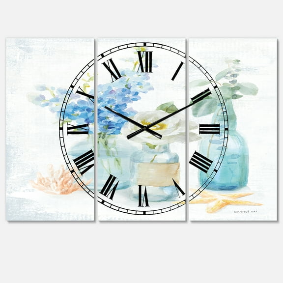 Designart 'Cottage Florals II' Farmhouse wall clock