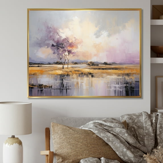 Designart "Country Charm In The Gray Lightning Storm" Lightning Floater Framed Wall Decor