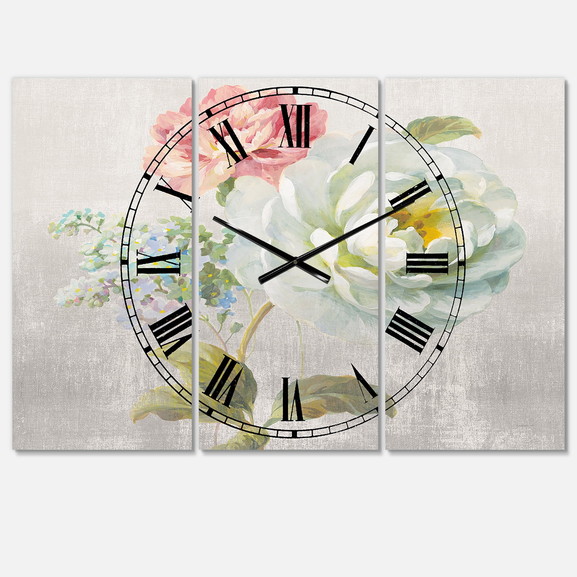 Designart 'Country Flower Bouquet' Lodge Wall Clock