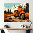 thumbnail image 1 of Designart "Country Retro Coral Scooter" Transportation Canvas Print, 1 of 5