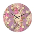 thumbnail image 1 of Designart 'Country Roses With Pattern' Mid-Century Modern Wood Wall Clock, 1 of 5