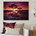 thumbnail image 1 of Designart "Country beauty Sunset Silhouette" Landscape Sunset Floater Framed Wall Art Print, 1 of 7