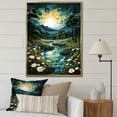 thumbnail image 1 of Designart "Countryside Calm Pond I" Landscape & Nature Floater Framed Canvas Art Print, 1 of 7
